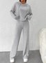 Damen Unifarben Geprägt Zweiteiliges Set Täglich Langarm Lässig Frühling/Herbst Bluse mit Hose Matching Set