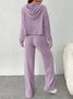 Damen Unifarben Geprägt Zweiteiliges Set Täglich Langarm Lässig Frühling/Herbst Bluse mit Hose Matching Set