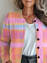 Damen Abstrakt Print Langarm Rundhals Retro Frühling/Herbst Strickjacke Oberbekleidung