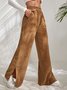 Damen Unifarben Lang Elastische Taille Hose Lässig Frühling/Herbst Hose