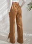 Damen Unifarben Lang Elastische Taille Hose Lässig Frühling/Herbst Hose