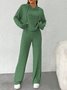 Damen Unifarben Geprägt Zweiteiliges Set Täglich Langarm Lässig Frühling/Herbst Bluse mit Hose Matching Set