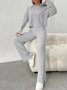 Damen Unifarben Geprägt Zweiteiliges Set Täglich Langarm Lässig Frühling/Herbst Bluse mit Hose Matching Set