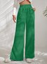 Damen Unifarben Lang Elastische Taille Hose Lässig Frühling/Herbst Hose