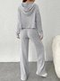 Damen Unifarben Geprägt Zweiteiliges Set Täglich Langarm Lässig Frühling/Herbst Bluse mit Hose Matching Set
