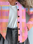 Damen Abstrakt Print Langarm Rundhals Retro Frühling/Herbst Strickjacke Oberbekleidung