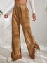 Damen Unifarben Lang Elastische Taille Hose Lässig Frühling/Herbst Hose
