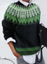Damen Abstrakt Print Frühling/Herbst Lässig Langarm Rundhals Pullover