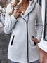 Damen Frühling/Herbst Oberbekleidung Retro Nahtverarbeitung Unifarben Langarm Stehkragen Jacke