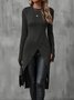 Damen Unifarben Langarm T-Shirts T-Shirt Rundhals Nahtverarbeitung Retro Frühling/Herbst Oberteile