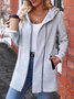 Damen Frühling/Herbst Oberbekleidung Retro Nahtverarbeitung Unifarben Langarm Stehkragen Jacke