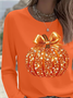 Damen Halloween (Kürbis) Langarm T-Shirts T-Shirt Rundhals Print Lässig Frühling/Herbst T-Shirt mit Grafik Oberteile