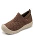 Alle Jahreszeiten Textil Unifarben Flach Flyknit Slip-On Bequem Flach Schuhe für Mütter Mit Weich Sohlen