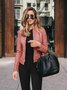 Damen Frühling/Herbst Oberbekleidung Retro Nahtverarbeitung Unifarben Langarm Stehkragen Jacke
