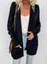 Damen Unifarben Frühling/Herbst Aufdecken Retro Nahtverarbeitung Leicht Strickjacke