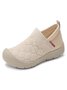 Alle Jahreszeiten Textil Unifarben Flach Flyknit Slip-On Bequem Flach Schuhe für Mütter Mit Weich Sohlen
