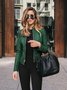 Damen Frühling/Herbst Oberbekleidung Retro Nahtverarbeitung Unifarben Langarm Stehkragen Jacke