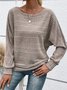 Damen Unifarben Langarm T-Shirts T-Shirt Rundhals Jacquard Retro Frühling/Herbst Oberteile