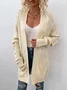 Damen Unifarben Frühling/Herbst Aufdecken Retro Nahtverarbeitung Leicht Strickjacke