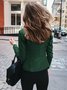 Damen Frühling/Herbst Oberbekleidung Retro Nahtverarbeitung Unifarben Langarm Stehkragen Jacke