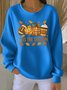 Damen Ahornblatt Rundhals Lässig Frühling/Herbst Langarm Sweatshirt