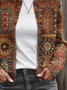 Damen Abstrakt Print Langarm Rundhals Retro Frühling/Herbst Strickjacke Oberbekleidung