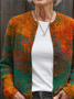 Damen Abstrakt Print Langarm Rundhals Retro Frühling/Herbst Strickjacke Oberbekleidung