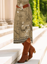 Damen Geblümt Langarm Frühling/Herbst Kleid Rundhals Täglich Lässig Midi T-Shirt-Kleid A-Linien-Kleid