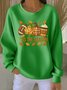 Damen Ahornblatt Rundhals Lässig Frühling/Herbst Langarm Sweatshirt