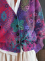 Damen Geblümt Print Langarm V-Ausschnitt Lässig Frühling/Herbst Strickjacke Oberbekleidung