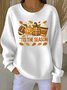 Damen Ahornblatt Rundhals Lässig Frühling/Herbst Langarm Sweatshirt