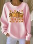 Damen Ahornblatt Rundhals Lässig Frühling/Herbst Langarm Sweatshirt