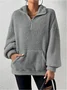 Damen Unifarben Mock Neck Nahtverarbeitung Retro Frühling/Herbst Langarm Sweatshirt