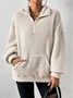 Damen Unifarben Mock Neck Nahtverarbeitung Retro Frühling/Herbst Langarm Sweatshirt