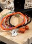 Bunt Reis Korn Geist Kürbis die Fledermaus Fußkettchen Fünfteilig Set DUNKEL Lustig Schädel Halloween Fuß Ornamente Fünfteilig Set
