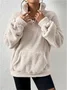 Damen Unifarben Mock Neck Nahtverarbeitung Retro Frühling/Herbst Langarm Sweatshirt