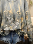 Damen Geblümt Rundhals Print Lässig Frühling/Herbst Langarm Sweatshirt