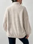 Damen Unifarben Mock Neck Nahtverarbeitung Retro Frühling/Herbst Langarm Sweatshirt