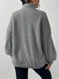 Damen Unifarben Mock Neck Nahtverarbeitung Retro Frühling/Herbst Langarm Sweatshirt