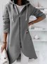 Damen Frühling/Herbst Oberbekleidung Retro Nahtverarbeitung Unifarben Langarm Kapuze Jacke