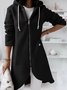 Damen Frühling/Herbst Oberbekleidung Retro Nahtverarbeitung Unifarben Langarm Kapuze Jacke