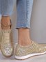 Alle Jahreszeiten Unifarben Straße Flach Pailletten Strass Elastisch Lässig Schuhe
