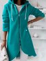 Damen Frühling/Herbst Oberbekleidung Retro Nahtverarbeitung Unifarben Langarm Kapuze Jacke