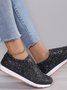 Alle Jahreszeiten Unifarben Straße Flach Pailletten Strass Elastisch Lässig Schuhe