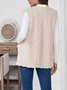 Geprägt Straße Unifarben Regelmäßige Passform Doppelseitig Kragenlos Plüsch Tasche Lässig Strickjacke Tanktop