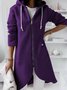 Damen Frühling/Herbst Oberbekleidung Retro Nahtverarbeitung Unifarben Langarm Kapuze Jacke