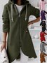 Damen Frühling/Herbst Oberbekleidung Retro Nahtverarbeitung Unifarben Langarm Kapuze Jacke