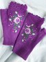 Gestrickt Böhmisch Geblümt Herbst und Winter ins Bestickt Damen Warm Handschuhe Biene Blume Erwachsene Gestrickt Handschuhe Bestickt Wolle Handschuhe