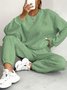 Damen Unifarben Geprägt Zweiteiliges Set Täglich Langarm Lässig Frühling/Herbst Bluse mit Hose Matching Set