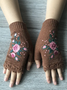 Gestrickt Böhmisch Geblümt Herbst und Winter ins Bestickt Damen Warm Handschuhe Biene Blume Erwachsene Gestrickt Handschuhe Bestickt Wolle Handschuhe